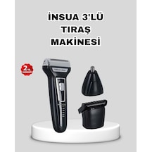 Mey İthalat İnsua 3 Lü Tıraş Makinesi 3 Farklı Kesim Başlığı, Güçlü Motor, 60 Dakika Kullanım 6 Saat