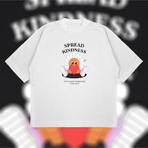 Tarzsokak Spread Kindness Oversize Unisex Pamuklu Nefes Alan Kalın Kumaşlı Beyaz