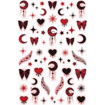Red Mystic Moon Nail Art Sticker Sw-cs088