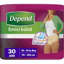 Depend Emici Külot Kadın Hasta Bezi Orta Boy M 30'Lu