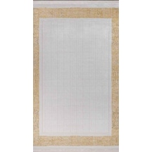 By Özer Halı Krem Renk Sarı Bordürlü Modern Stil Flora Halı Magnum 7064f Salon Halısı Çok Renkli