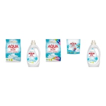 Aquabor Doğal Mineralli 4 Kg Beyaz + Sıvı Beyaz + 4 Kg Renkliler + Tablet + Sıvı Beyaz 5 Li Set