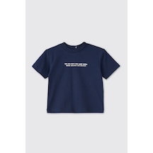 Panço Erkek Bebek Baskılı Lacivert Tişört 2611BB05041