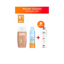 Isdin Fusion Water Magic Color Medium Spf50 + Wet Skin Transparent Spray - Micellar Solution Hediye