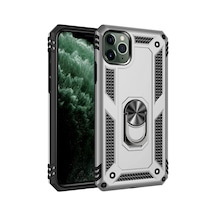 Apple İphone 11 Pro Kılıf Sofya Yüzüklü Silikon Kapak - Gümüş 0.2M-Çok Renkli