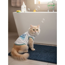 Beyaz Beni Yıka Baskılı Kedi Ve Köpek Kıyafeti Evcil Hayvan Tişörtü Elbisesi Xsmall/xs/beden 0