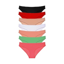 Royaleks 7 adet Süper Eko Set Likralı Kadın Slip Külot Set 5 RYL-EKO7013 Çok Renkli