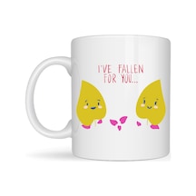 Model 29 I Ve Fallen For You Yazılı Sevimli Aşk Temalı Porselen Kupa Düz Renkli