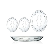 Decocia 3 Adet Oval Cam Salata Sunum Tabak Takımı Sürgün Desenli Decocia 3 Adet Oval Cam Salata Sunum Tabak Takımı Sürgün Desenli
