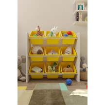 9 Sepetli Çok Amaçlı Oyuncak Dolabı Montessori Dolap