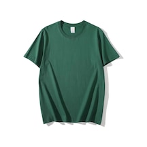 Snapbuy180g Pamuk Erkek Kadın Yazlık T-shirt Kısa Kollu Düz Renkgreen Green