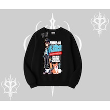 Biskilet Sweatshirt Anime Hiker Girl Balance Is Everything Baskılı Siyah