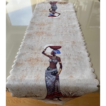 Afrika Kadın Desenli 40x140 Cm Lazer Kesim Runner 140 X 40 -Dikdörtgen-Karışık (506972636)