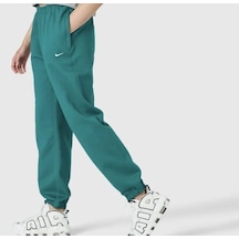 Nike Solo Swoosh Fleece Pant Pamuklu Bol Kesim Yüksek Bel Kadın Eşofman Altı Yeşil Yeşil