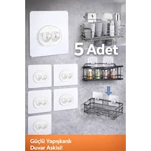 5 Li Kendinden Süper Yapışkanlı Duvar Askısı- Güçlü Tutuş Kanca, Raf Ve Organizer Tutucu 5 Adet Be Diğer