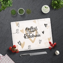 Cam Kesme Tahtası|Queen Of The Kitchen Love|30cm x 40cm