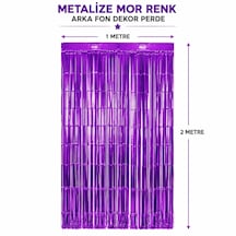 Işıltılı - 912 - Duvar Ve Kapı Perdesi Mor Renk - Edntrend - 90x200 Cm Standart