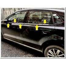 Markadan Vw Polo Krom Cam Çıtası 2009-2017 4 Parça Paslanmaz   Çeli