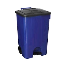 Omnipazar Sy-4265 Mavi 85 Lt Köşeli Pedallı Tekerlekli Çöp Kovası