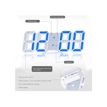Pazly 3d Led Dijital Duvar Saati - Alarm, Tarih, Sıcaklık - Beyaz, Parlaklık Ayarlanabilir Beyaz