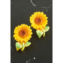 Zenviac456 Papatya Plastik Küpe Zenviac45678 Sarı