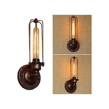 Riolight Retro,vintage,rustik Fırçalı Bakır 1xe27 Mafsallı Hareketli Başlık Metal Duvar Aplik Bakır