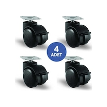 4 Adet Ec01Gmkm50F. Oynak Tablalı Frenli Mobilya Tekerleği