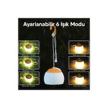 Hag Kamp Lambası Kancalı Ve Ayarlanabilir 6 Farklı Işık Ayarlı Çadır Aydınlatması Gri - Turuncu