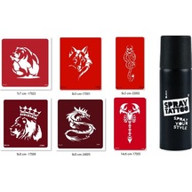 Airbrush Tattoo Kurt Kral Spray Tattoo Geçici Sprey Dövme Seti