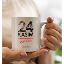 Bk Gift Kişiye Özel Öğretmenler Günü Tasarımlı Beyaz Kupa Bardak - 8, Öğretmene Hediye, Öğretmenler Günü Bitmeyencom27711 Bk Gift