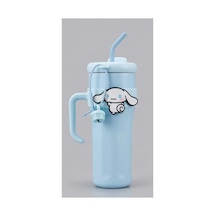 Cinnamoroll Karakter Figürlü Mavi Çelik Pipetli Termos