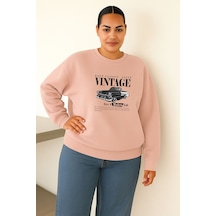 Benroma 3 İplik Penye Vıntage Baskılı Unisex Sweatshırt Çok Renkli
