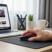 Büro Ev Ofis Oyun Bilgisayarı İçin Kırmızı Kablosuz Parmak Destekli Mouse Diğer