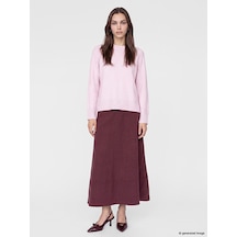 Lcw Modest Bordo Beli Lastikli Modal Karışımlı Kloş Etek