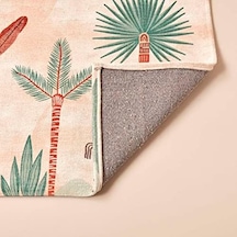 Kids Hayvan Baskılı%100 Polyester Kilim, Somon, 80x150 Cm Açık Bej