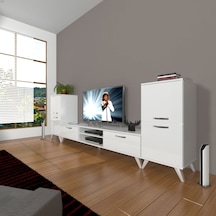 Decoraktiv Eko On2 Slm Dvd Retro Tv Ünitesi Tv Sehpası Beyaz