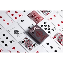 Metalluxe Foil Back Crimson Red Kırmızı Kart Premium İskambil Oyun Kağıdı Kartları Destesi