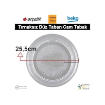 Arçelik Beko Uyumlu Mikrodalga Fırın Cam Tabak Tepsi Tırnaksız 25,5cm