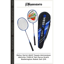 Delux Serisi Aktif Yaşam Antrenman Aktivite 7100-d Tek Parça Grafıt Badmington Raket Set Çift