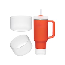 1 Adet Silikon Taban Koruyucu Quencher 20/30/40 Oz İle Uyumlu Bardak Altı Kılıfı, Kaymaz Ve Sessiz Kullanım Beyaz Renk Açık Beyaz