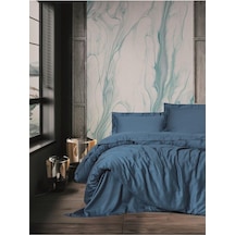 8680108072073 Elegant Saten Çift Kişilik Nevresim Takımı Mavi,200 X 220 Mavi Diğer