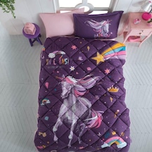 Ranforce 100% Pamuk Tek Kişilik Uyku Seti Rainbow V1 Mor-6189