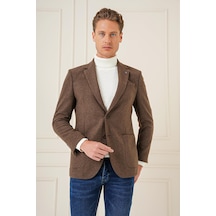 C 689 Slim Fit Kahve Spor Ceket Kahverengi