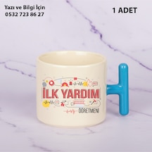 İlk Yardım Öğretmeni Öğretmenler Günü İçin Kişiye Özel İsim Baskılı T Kupa Bardak Öğretmenehediyelik Mavi