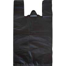 Siyah Dökme Market Poşeti Torbası - Hışır Atlet Poşet - Battal Boy - 37 X 70 Cm. - 1 Kg. Şeffaf Beli