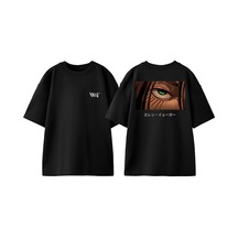 Thewert Attack On Titan Eye Tasarım Sırt Baskılı Pamuk Siyah Oversize T-shirt