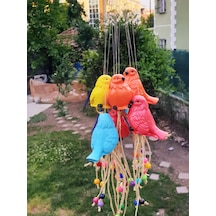 Dafniart 4 Lü Boncuklu Kuşlar Balkon Bahçe Duvar Dekoru