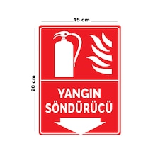 Lucena Metal Yangın Söndürücü 15 Cm X 20 Cm Uyarı Levhası Yönlendirme Tabelası