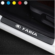 Skoda Fabia İçin Uyumlu Aksesuar Oto Kapı Eşiği Sticker Karbon 4 Adet Kırmızı