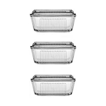 Tereyağlık Kahvaltılık Cam Saklama Kabı 3'lü Set 97711 Şeffaf